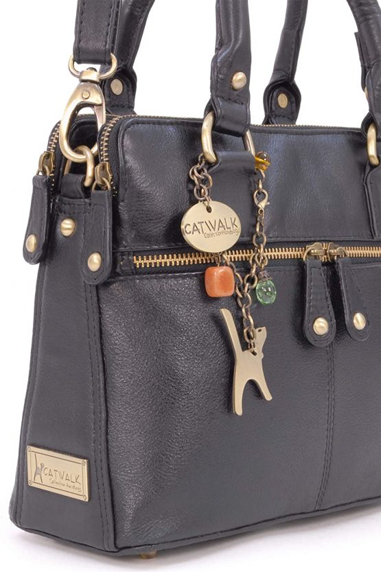 Catwalk Collection Handbags - Vintage Leather Handbag - Shoulder Bag/Cross Body Bag - Includes Shoulder Strap - Fits Kindle Fire - VICKY - Image 4