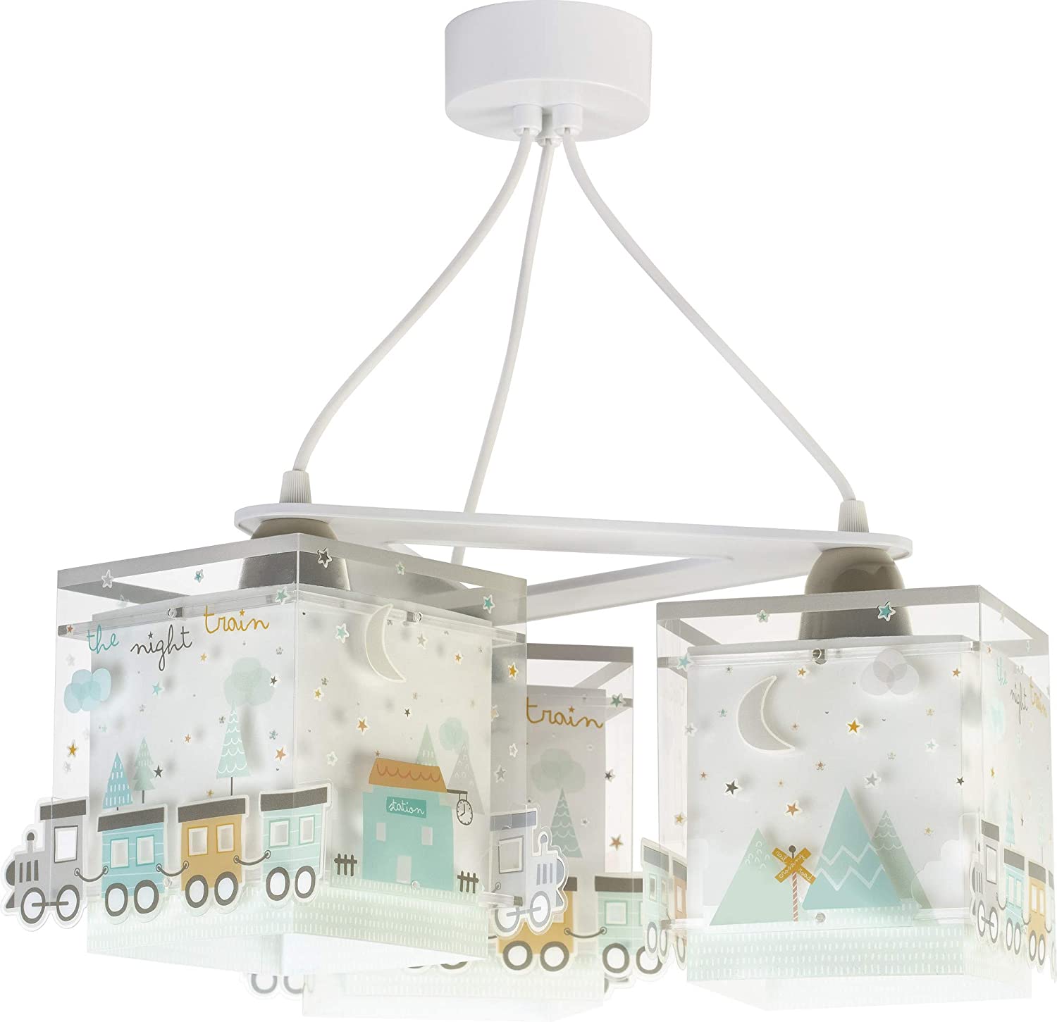 Dalber Children's Ceiling Lamp 3 Lights The Night Train Train, 60 W, Multicoloured - Image 2