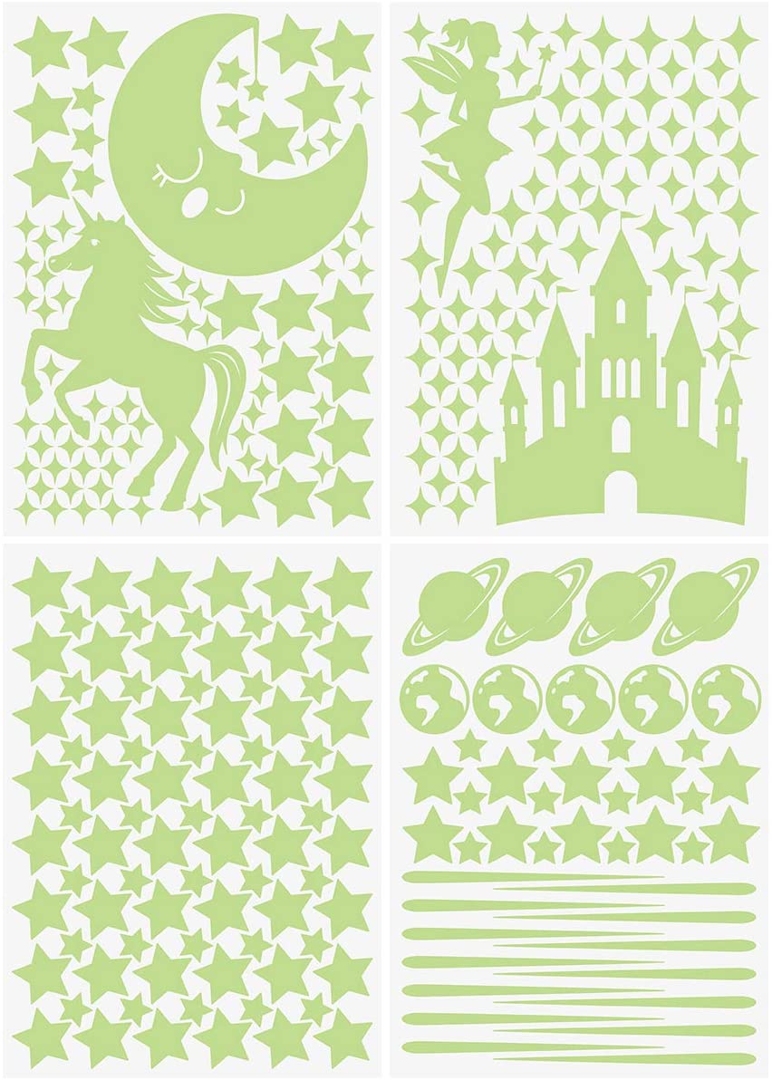 282pcs GlowThe Dark Stars Stickers Fluorescent Wall Ceiling Stickers Kids Dreamlike Rooms Home Decor Art Decals - Image 2