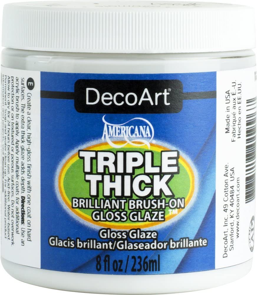 Deco Art Triple Thick Brilliant Brush-On Gloss Glaze 8oz, Other, Multicoloured, 236 ml (Pack of 1)