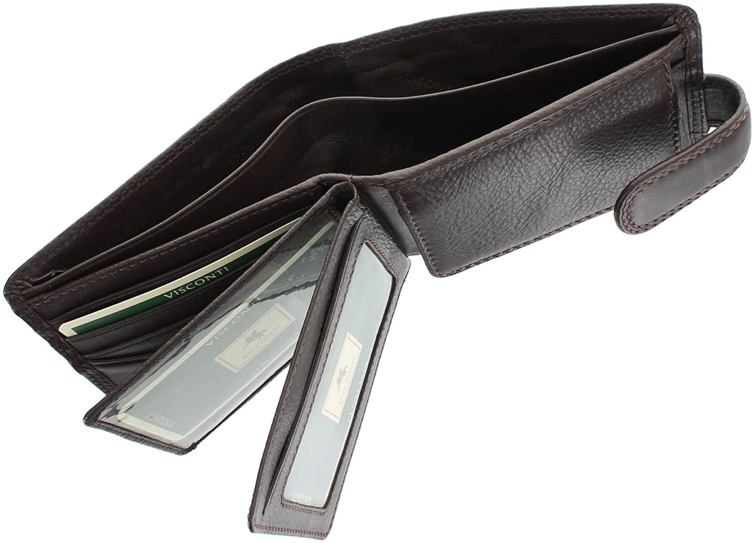 VISCONTI Heritage Collection Strand Leather Wallet with Tab Closure RFID Blocking HT13 Chocolate - Image 3