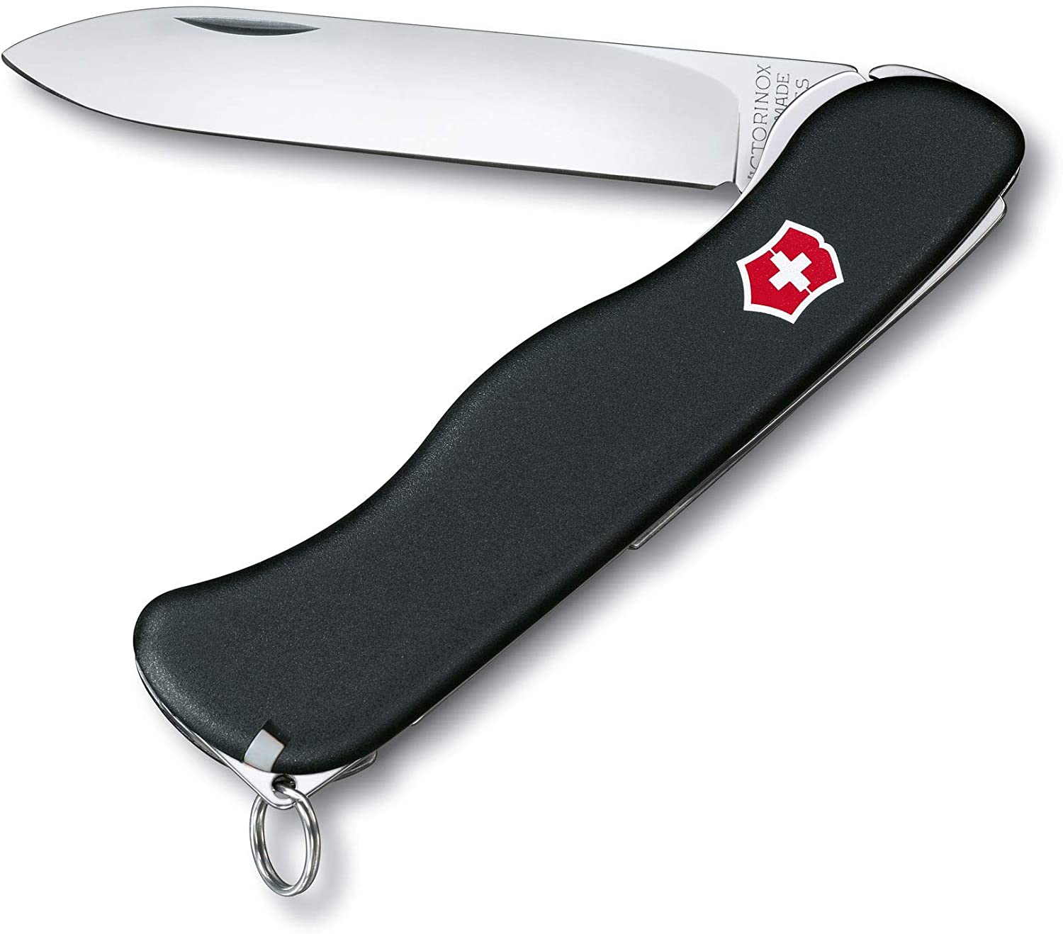 Victorinox Sentinel Swiss Army Pocket Knife, Large, Multi Tool, 4 Functions, Large Locking Blade, Swiss Army Knife, Black