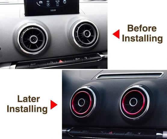 WOQUi Car Air Conditioning Outlet Decoration Sequin Frame For Audi A3 8V Sedan Cabriolet Sportback S3 2013-2016 - Image 3