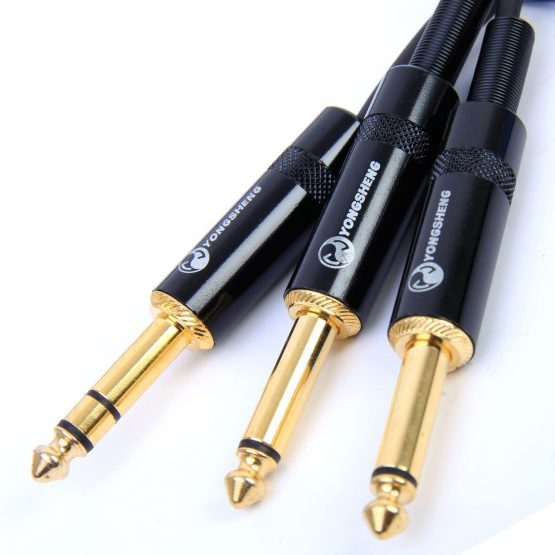 2 x 1/4" inch Mono Jack to Single Stereo 1/4" inch Jack Lead Cable 1.5m - Image 3
