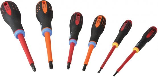 Bahco BE-9884S ERGO Mixed Insulated Screwdriver (Pack of 6)