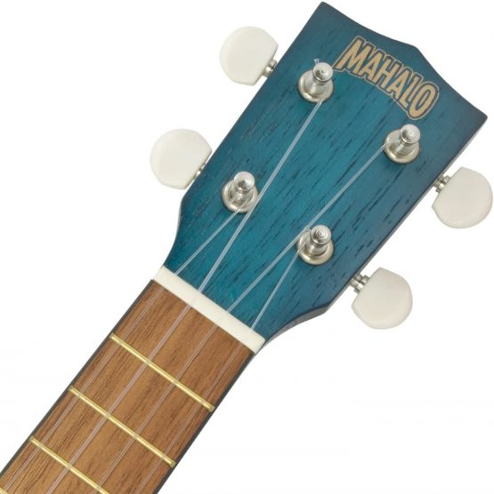 Mahalo Kahiko Soprano Ukulele, Quality Wood Ukulele with Geared Machine Head, Case Included, 2500 BU/MK1 (55.2 x 16.4 x 8 cm)- Blue - Image 3