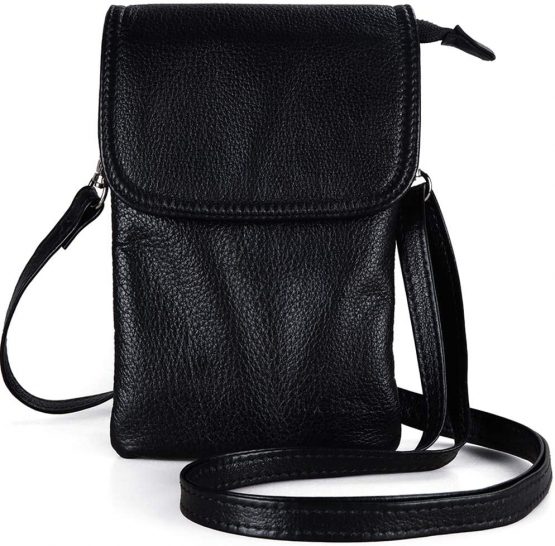 Genuine Leather Phone Bag,befen Real Leather Phone Purse, Small Phone Cross Body Bag for Women with Long Strap and Key Ring - Fit 8 Plus or Phone Less 6.5 Inch