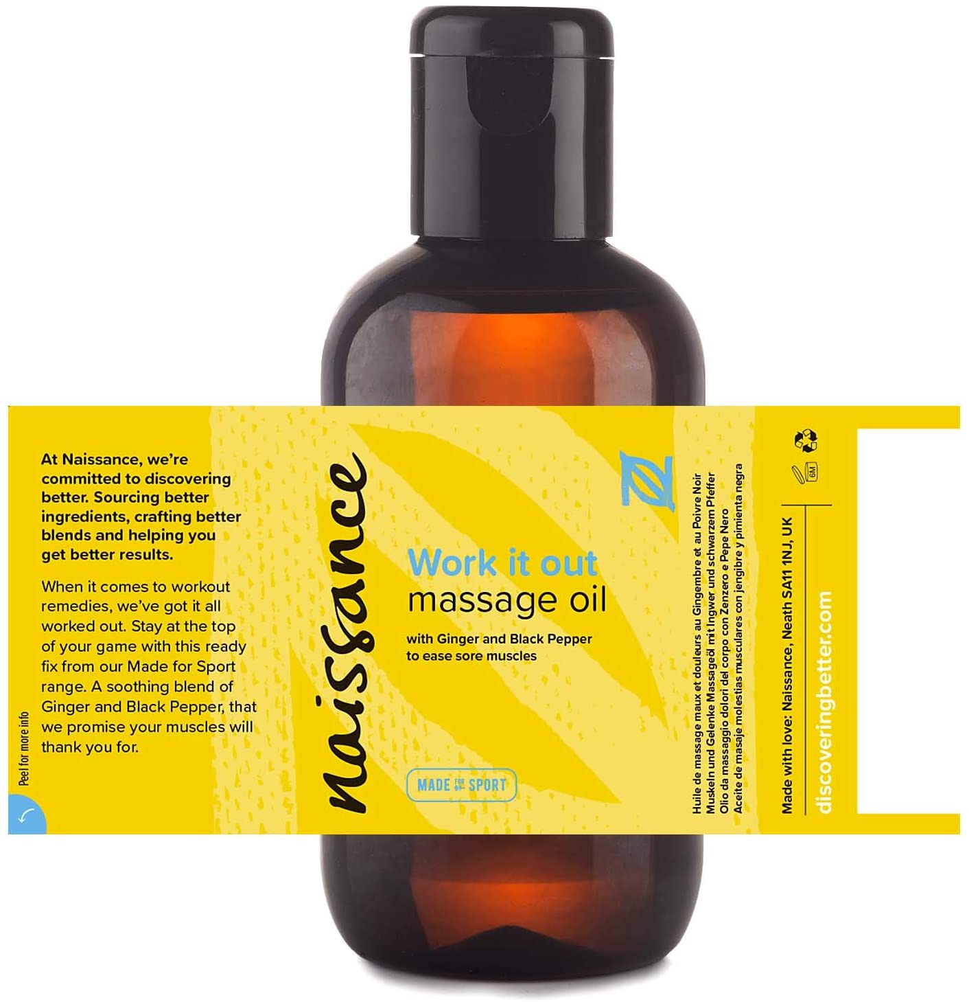 Naissance Muscle Revive Warming Massage Oil 100ml, Warming Deep Tissue Blend with Ginger, Black Pepper & Juniper - Image 2