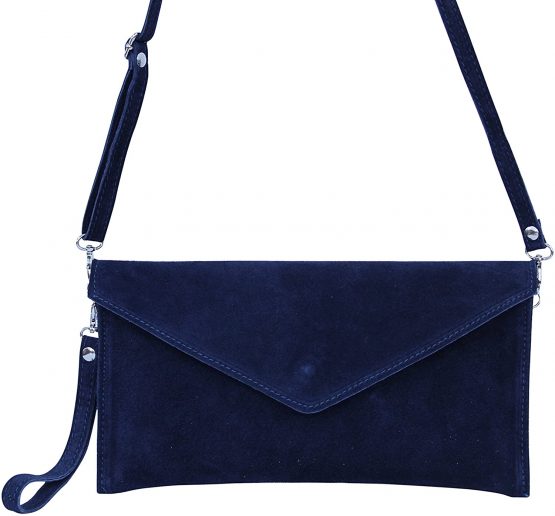 Ambra Moda WL801 women's suede envelope clutch hand strap handbag, shoulder bag, underarm bag, women's suede bag - Image 3