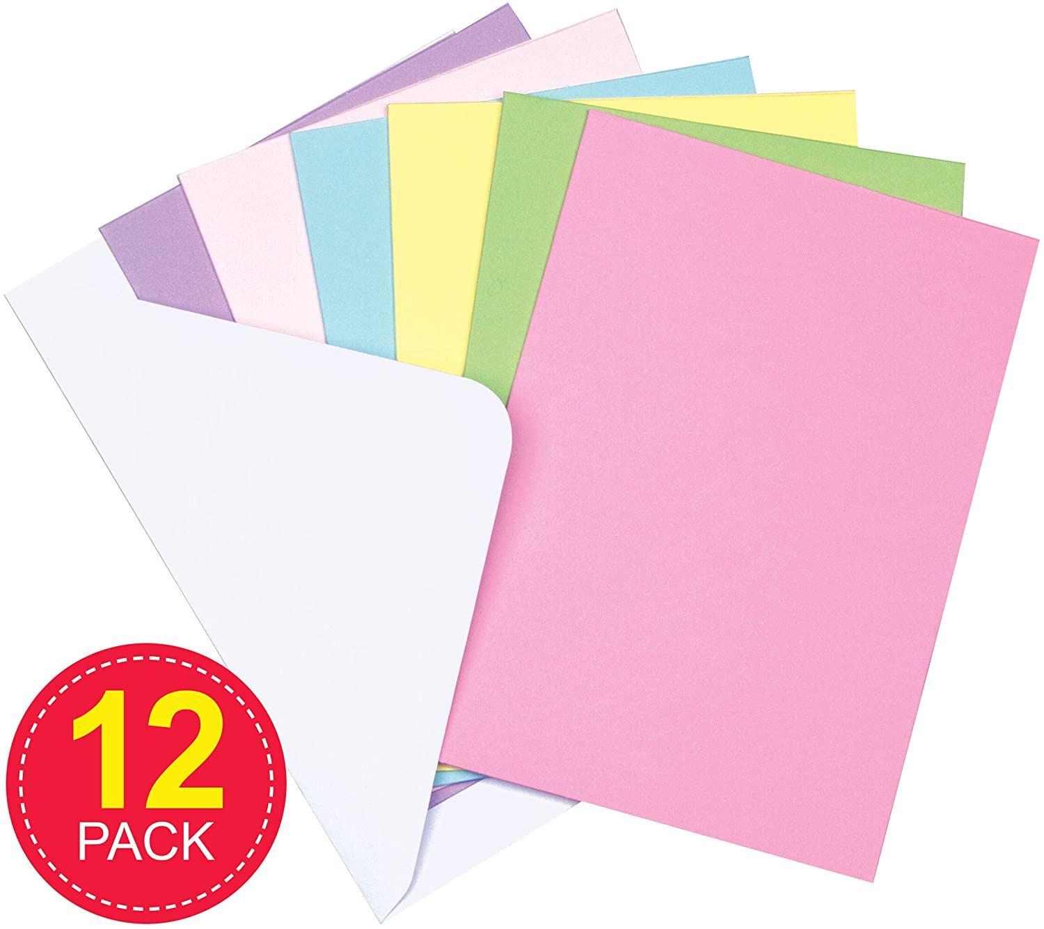 Baker Ross AF358 Blank Coloured Greeting Cards (Pack of 12) To Colour in, Decorate and Personalise, 148mm x 105mm - Image 2