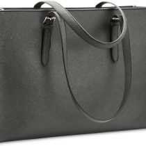 Laptop Bags for Women 15.7 inch Large Leather Tote Bag Ladies Laptop Handbag Computer School Shoulder Bag Business Work Bag Grey