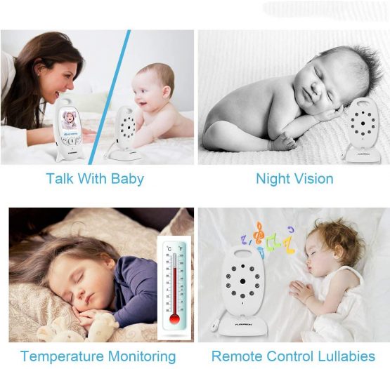 Baby Monitor Wireless Video Baby Monitor with Audio and Camera , 2.0 Inch LCD Screen with Night Vision/Two-Way Talk/Temperature Monitor/Lullaby Baby Monitor - Image 3