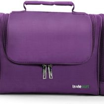 Lavievert Toiletry Bag/Makeup Organizer/Cosmetic Bag/Portable Travel Kit Organizer/Household Storage Pack/Bathroom Storage with Hanging for Business, Vacation, Household (Black)