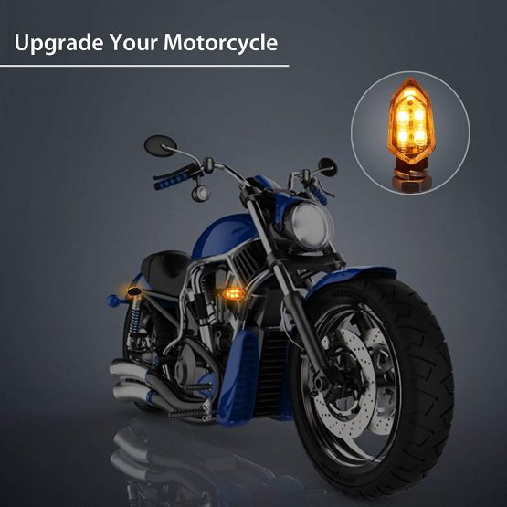 Justech 4PCs Micro LED Turn Signal Lights Motorbike Indicator Universal Waterproof 3528 Lamp Beads Indicator Compatible wtih Motorcycle Motorbike Harley Kawasaki Yamaha Off Road - Image 2
