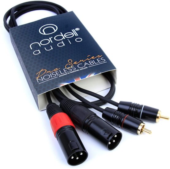 2 x XLR to RCA Phono Lead Cable 1.5m 5ft