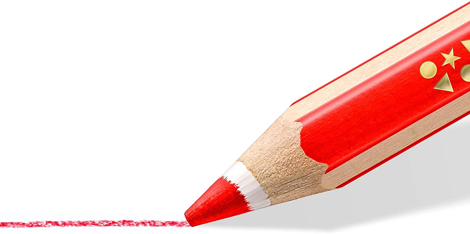 Staedtler 129 NC12P1 Colored Pencil Noris Super Jumbo, Yellow,Orange,Blue,Green,White,Brown,Red,Black,Burgundy,Purple - Image 3