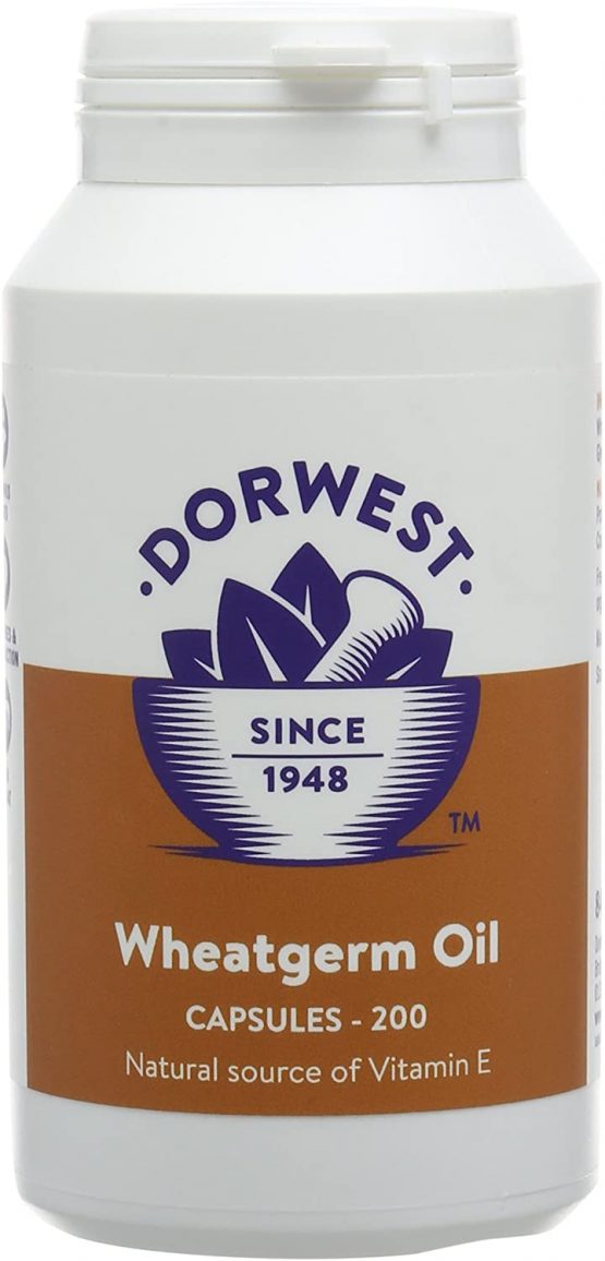 Dorwest Herbs Wheatgerm Oil Capsules for Dogs and Cats 200 Capsules