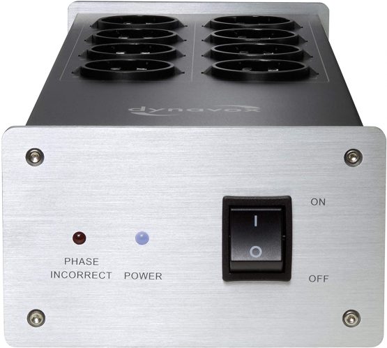 Dynavox Hi-Fi Mesh Filter X4100S Multi Socket with 8 Slots with LED Indicator Light for Correct Phase Position, Silver - Image 2
