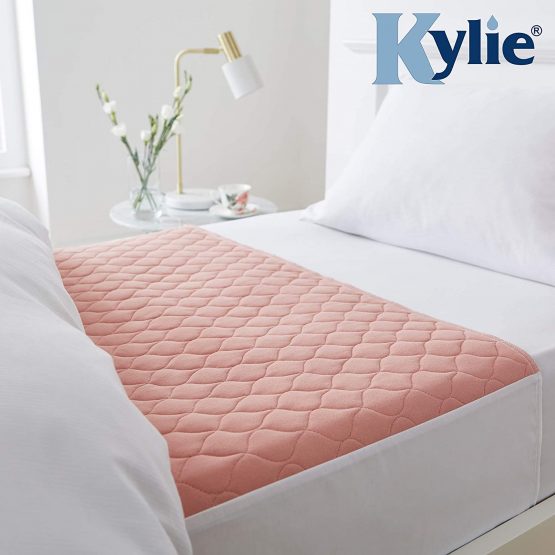 Kylie Premium Bed Pads | Pink | 3 Litre | Single Bed 91 x 91cm | Washable Absorbent Incontinence Sheets | Waterproof Backing | 50cm Mattress Tuck Flaps on Each Side - Image 2