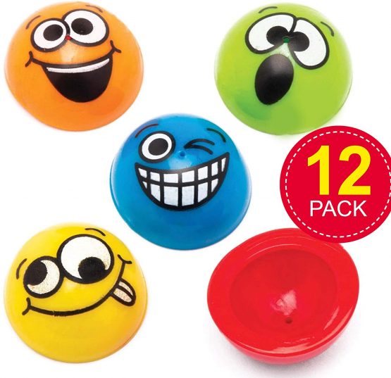 Baker Ross AW664 Funky Faces Jumping Poppers (Pack of 12) Smiley Face Poppers Perfect for Kids Party Bag Fillers or Gift Ideas, Assorted - Image 2