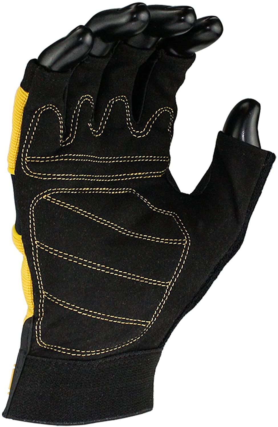 Dewalt DPG23 Synthetic Padded Leather Palm Gloves, Large, 9 Size, , Black/Yellow, 2 Count (Pack of 1) L9 - Image 2