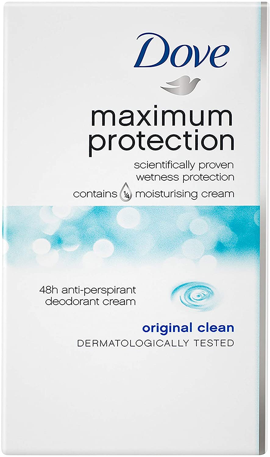 Dove Maximum Protection Original Clean Anti-perspirant Cream Stick with ¼ moisturising cream our most effective deodorant 3x 45 ml - Image 2