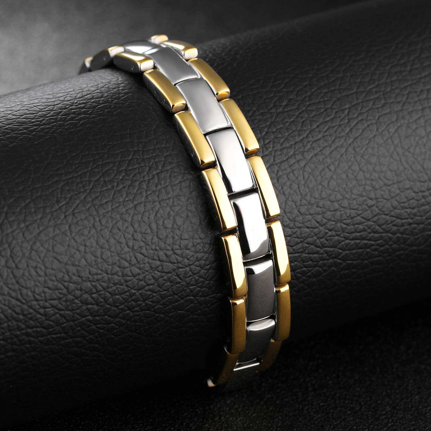 Jeracol Lymph Detox Titanium Steel Magnetic Bracelet for Men with Strength Magnets(3500Gauss) Womens Magnetic Wristband Brazaletes,Adjustable Size with Remove Tool & Gift Box - Image 3