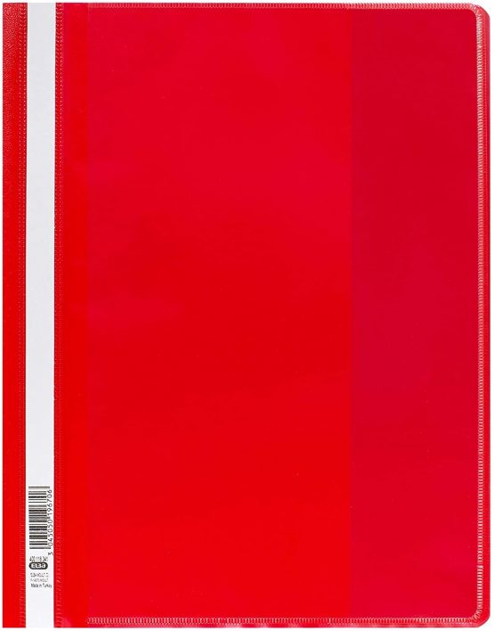 ELBA 400116341 File Folder A4 Extra Wide with Transparent Pocket in Front Cover Plastic for DIN A4 Sheets Red Pack of 25 - Image 2