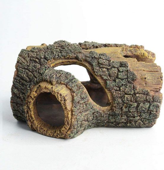hygger Fish Tank Ornament, Aquarium Resin Cave Ornaments Fish Tank Decorations Tree Log For Hiding