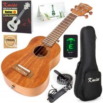 Kmise Soprano Ukulele Starter Kit 21 inch Mahogany Ukelele for Beginners with Gig Bag Tuner Strap String Instruction Booklet