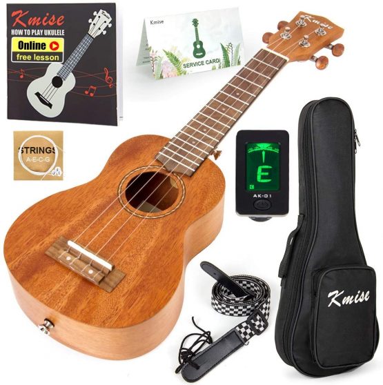 Kmise Soprano Ukulele Starter Kit 21 inch Mahogany Ukelele for Beginners with Gig Bag Tuner Strap String Instruction Booklet