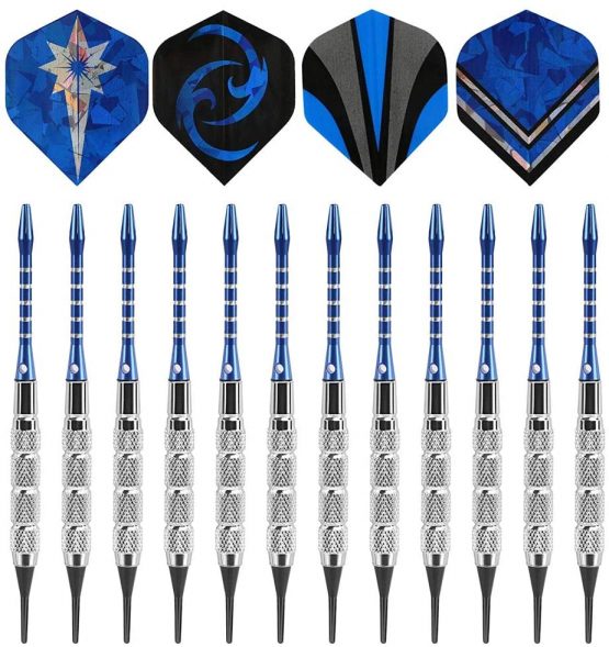 SCSpecial 18-Gram Soft Tip Darts Set of 12 with 120 Darts Plastic Tip, 16 Dart Flights, 12 Heavy Duty Alloy Shafts for Electronic Dartboard - Image 2