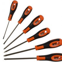 Bahco IR605-6 Slotted/PH/PZ Screwdriver Set, Multi-Colour, Set of 6 Pieces