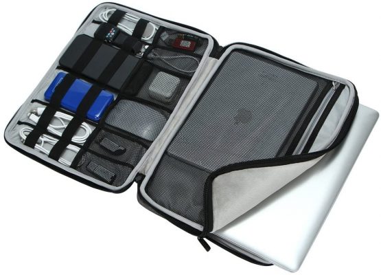 iCozzier 13-13.3 Inch Handle Laptop Sleeve Electronic Accessories Organizer Protective Bag Cover for 13" Macbook Air/Macbook Pro/Pro Retina Case–Grey - Image 3