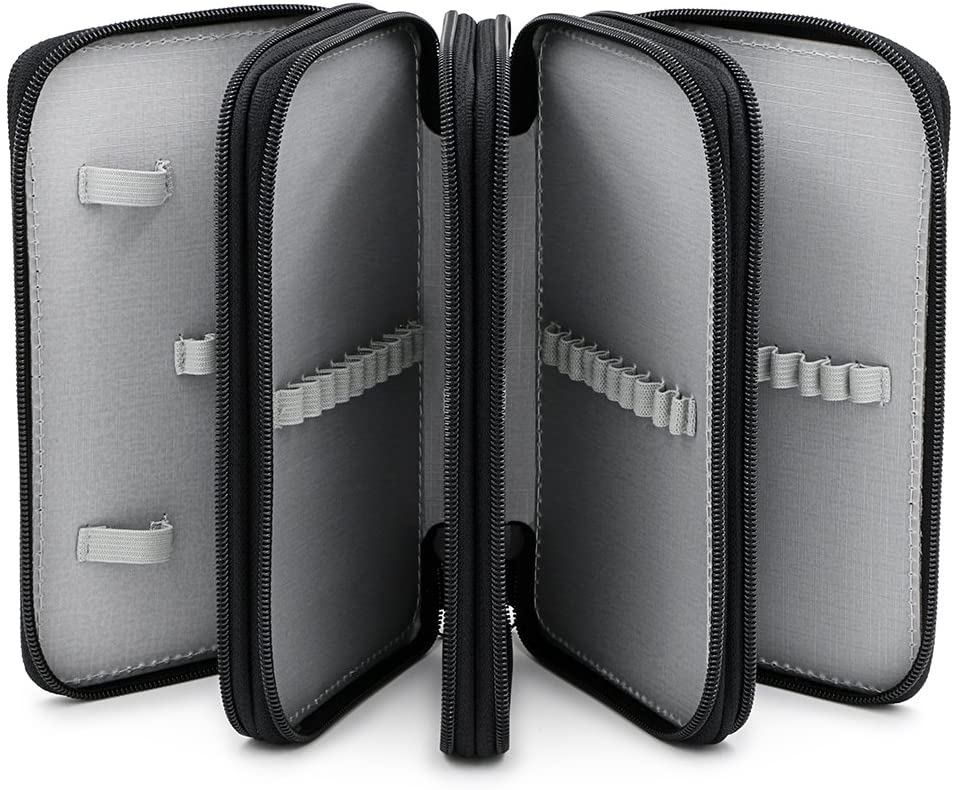 IGNPION Large Multi-Layer School Pencil Case for 72 Colored Pencils, Black - Image 2