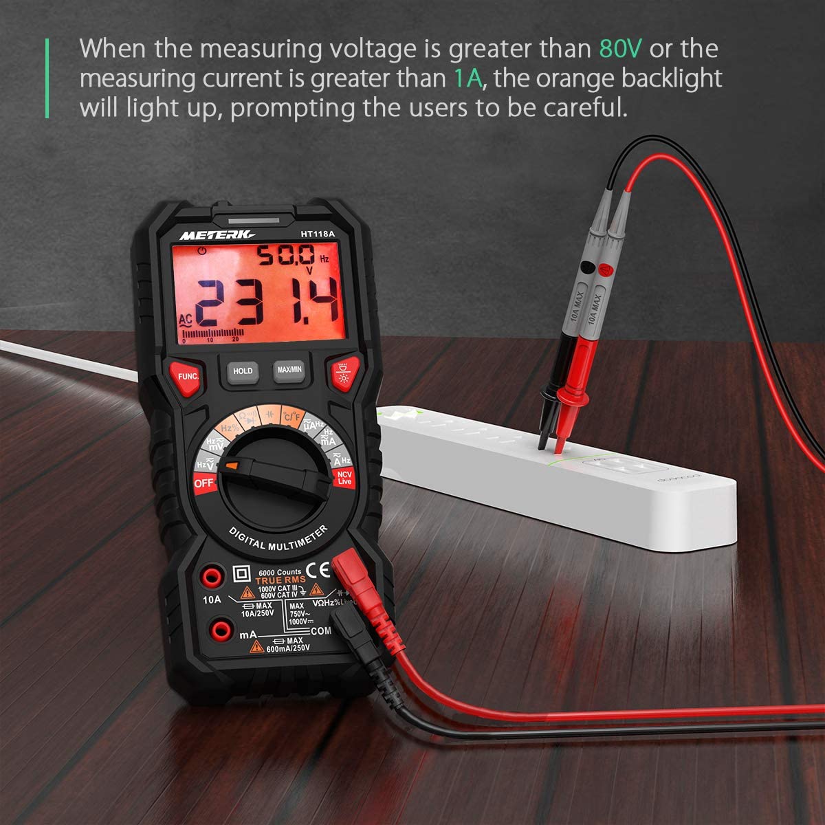 Meterk Digital Multimeter Measures Voltage Current Amp Resistance ...