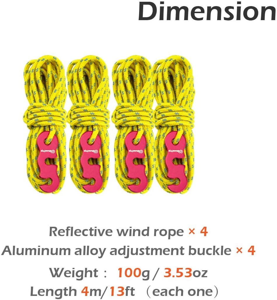 Amacoam Guy Ropes 3mm Tent Guy Ropes Reflective Cord Guy Rope Nylon ...