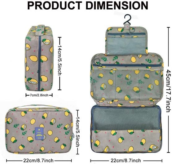 Hanging Travel Toiletry Bag,Wash Bag Portable Make Up Bag for Women,Large Capacity Cosmetic Bag Perfect for Travel/Daily Use - Image 4
