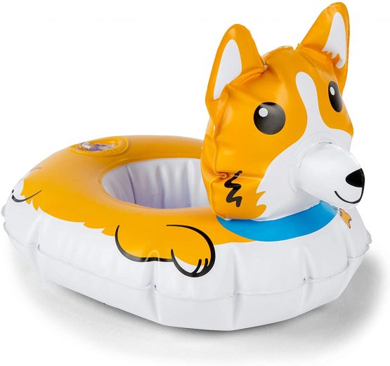 BigMouth Inc. Inflatable 2 Pack Dog Pool Drink Holder/Floats Beverage Boats for Pool, Hot Tub or Bath | Pack of Two - Corgi and Pug | 22.9 cm x 16.5 cm x 16.5 cm - Image 3