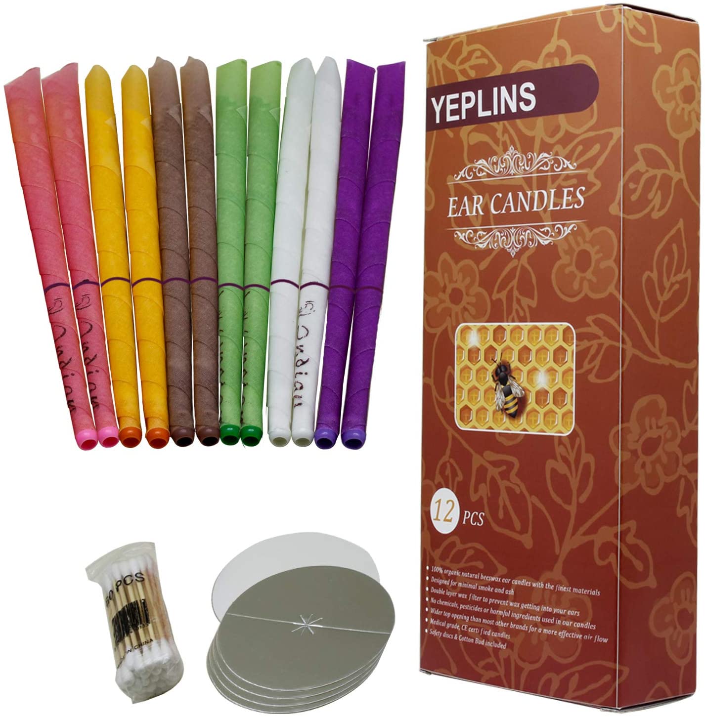 YEPLINS Hopi Ear Candles for Blocked Ears,Earwax Candles Kit,Ear Wax Remover,Ear Cleaning Candle