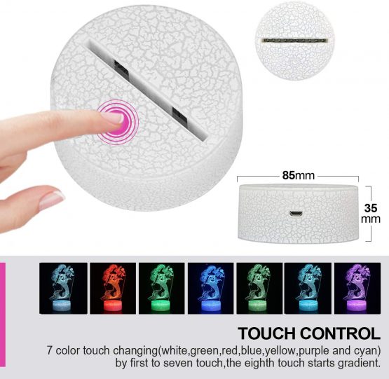 Mermaid Night Light for Kids, 16 Colours Changing 3D Optical Illusion Lamp with Remote, Mermaid Toy for Girls, Christmas Birthday Gifts for Girls and Women - Image 3