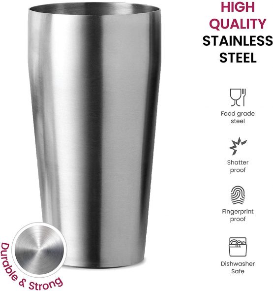 All-Inclusive 14-Piece Cocktail Making Set - Brushed Stainless Steel Cocktail Shakers with All Bar Accessories, Home Bar Cocktail Shaker Set - Great Bartender Kit Gift, Cocktail Set with Recipe Book - Image 4