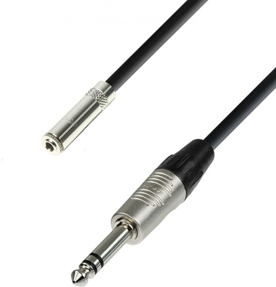 Adam Hall New 4 Star Series 6m Extension 3.5mm Stereo Jack to 6.3mm Stereo Jack Headphone Cable