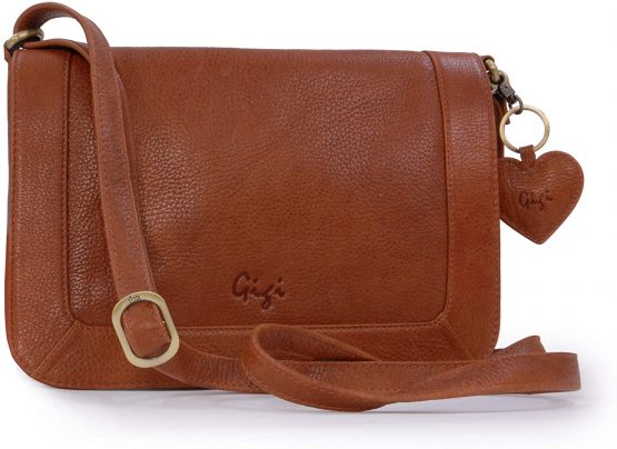 GIGI - Women's Leather Flap Over Cross Body Handbag - Shoulder Bag with Long Adjustable Strap - GIOVANNA 8948