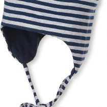 Sterntaler Reversible Cap with Tie Straps, Age: 5-6 Months, Size: 43 cm, Navy Blue