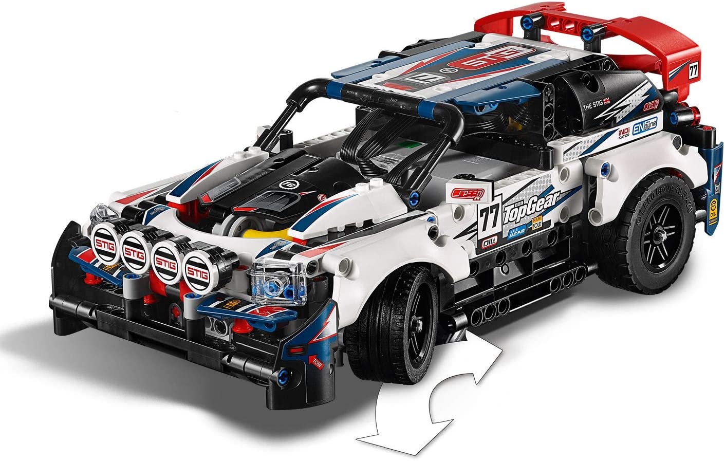 LEGO 42109 Technic CONTROL+ App-Controlled Top Gear Rally Car Model Building Set, RC Racing Car Toy, Multicolored, Unique waist - Image 2