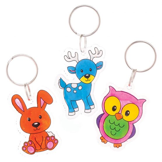 Baker Ross AW870 Woodland Animal Super Shrink Keyrings, Arts and Crafts for Kids (Pack of 8), Assorted - Image 4