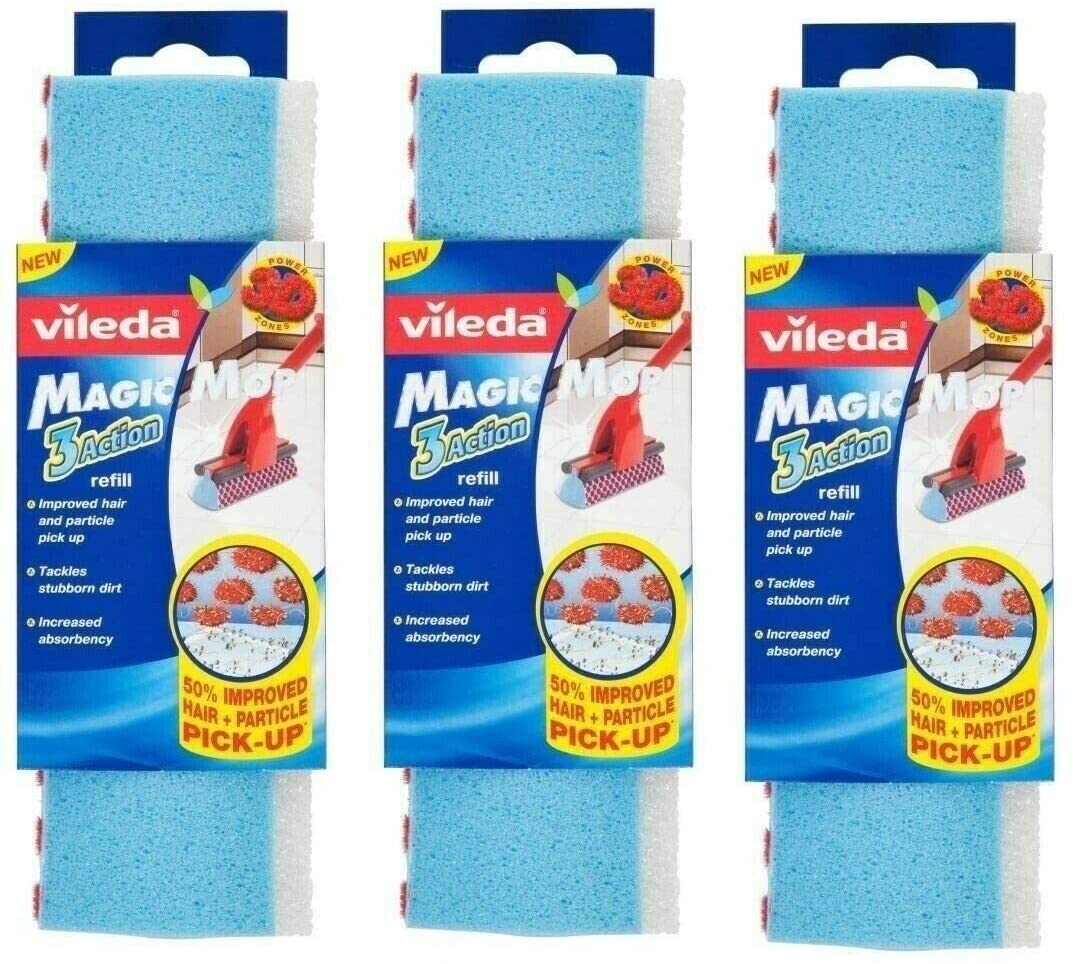 Vileda Magic Mop Angled Head Refill Pack of 3 - 096511 X 3