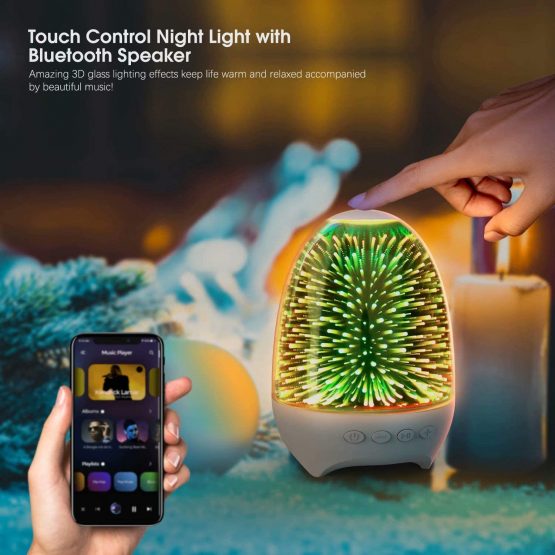 Bluetooth Speaker Night Lights, 3D Galaxy Bedside lamp Touch Control, Dimmable RGB 7 Colours Changing LED Portable Wireless Rechargeable Table Lamp for Bedroom,Best Gift for Kids, Adult, Boys, Girls - Image 2