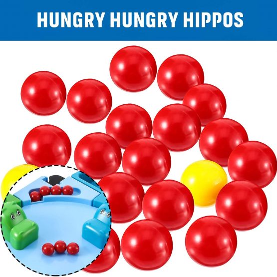 Gejoy 21 Pieces Game Replacement Marbles 1 Set Game Replacement Balls Compatible with Hungry Hungry Hippos, 19 Red Balls and 2 Yellow Balls - Image 3